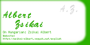 albert zsikai business card